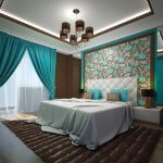 Спальня в бирюзовых тонах – оазис в доме