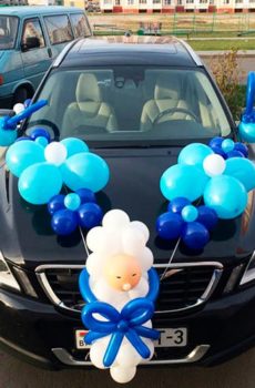 Украшение машины на выписку из роддом