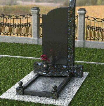 Оформление комбинированного памятника на могилу из гранита