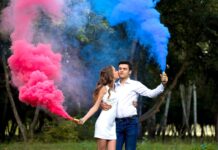 Дымовая шашка для гендерной фотосессии